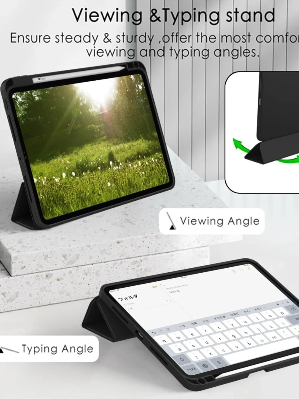 New iPad Pro 13 Inch Case (M5) 2025/(M4) 2024 w/Pencil Holder, Smart iPad Case